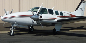 Beech Baron 58 view for Delaware charter