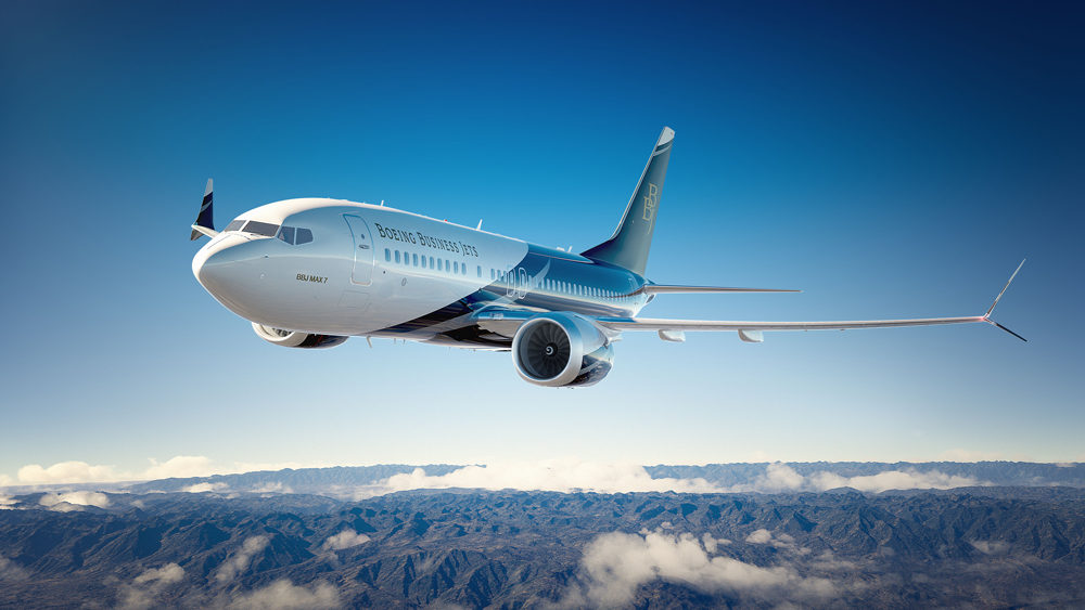 Boeing Business Jet (BBJ) view for Delaware charter