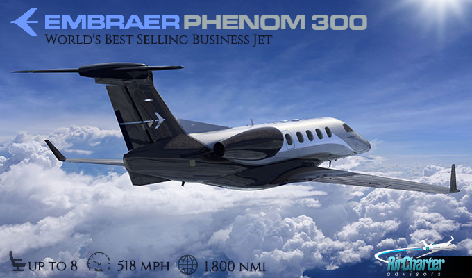 Delaware Embraer Phenom 300 Charter