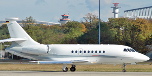 Falcon 2000 exterior for Delaware charter