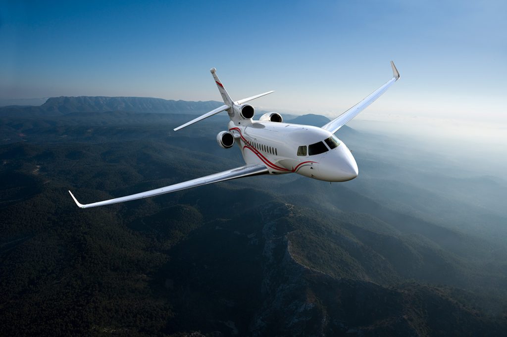 Falcon 7X long range jet for Delaware charter