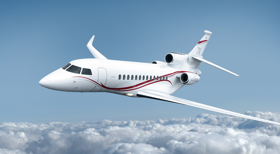 Falcon 7X view for Delaware charter