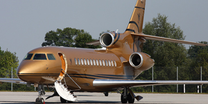 Falcon 7X view for Delaware charter