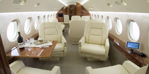 Falcon 900 cabin for Delaware charter
