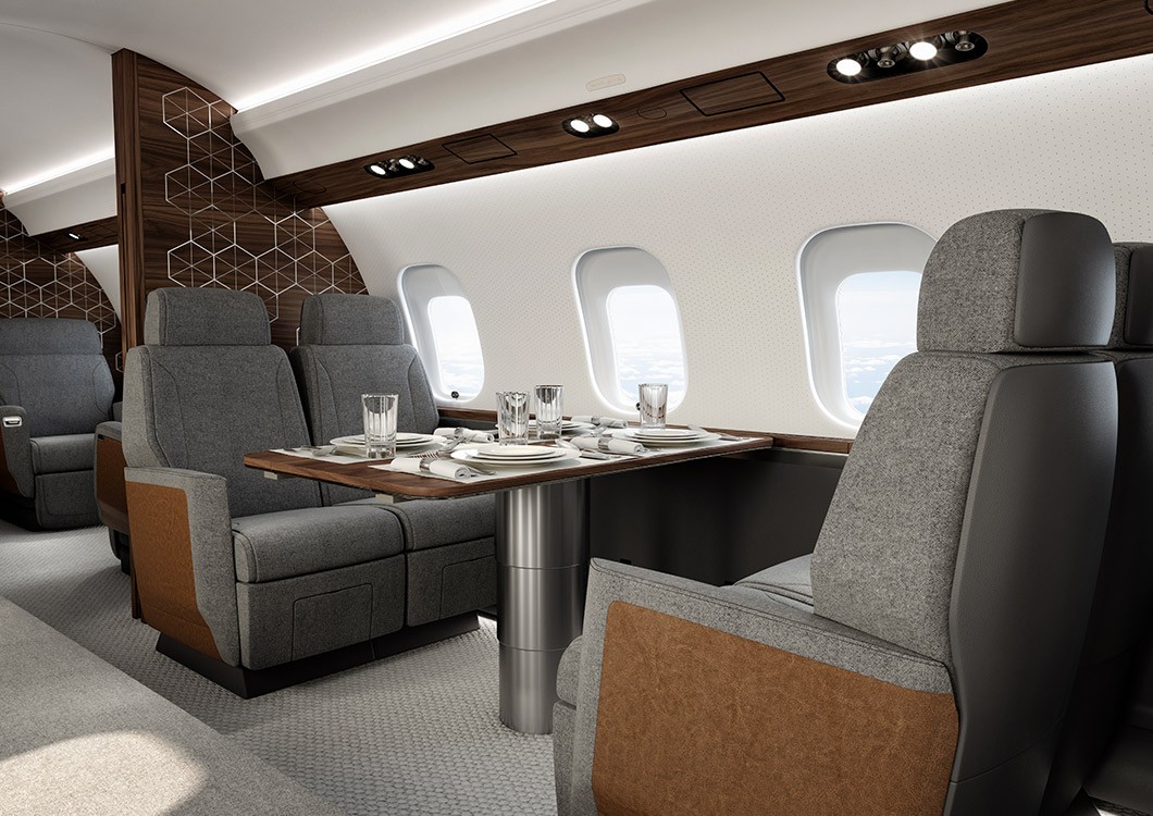 Bombardier Global 6500 cabin for Delaware charter
