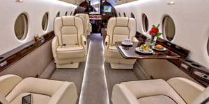 Gulfstream G200 cabin for Delaware charter