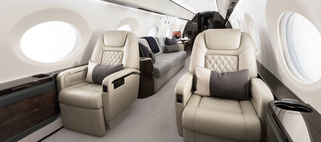 Gulfstream G500 cabin for Delaware charter