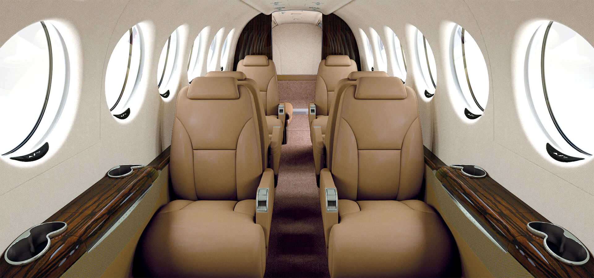 King Air 350 cabin for Delaware charter